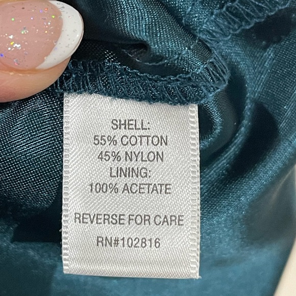 Garnet Hill Blue Sheath Dress with 3/4 Bishop Sleeves and Scoop Neck - Picture 10 of 11